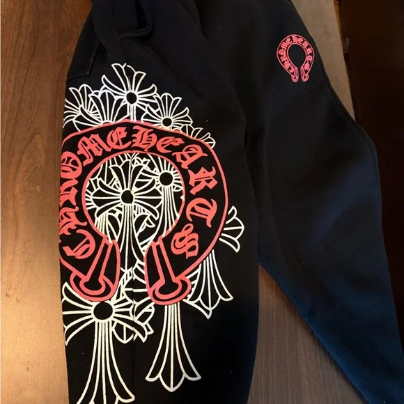 Black Sweatpants with Red and White Graphic - Picture 2 of 3